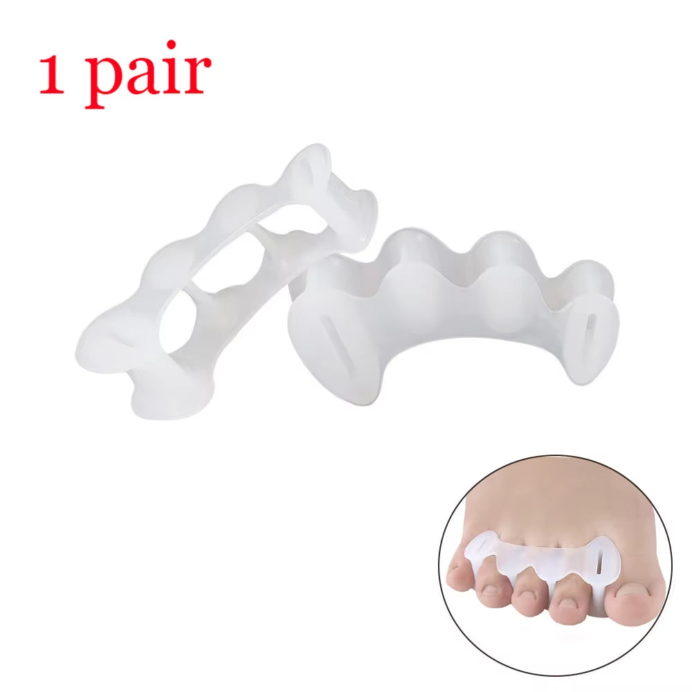 1 Pair of Soft Silicone Toe Orthotics, Toe Separators, Bunion and Hammertoe Orthotics, Suitable for Running and Yoga Practice