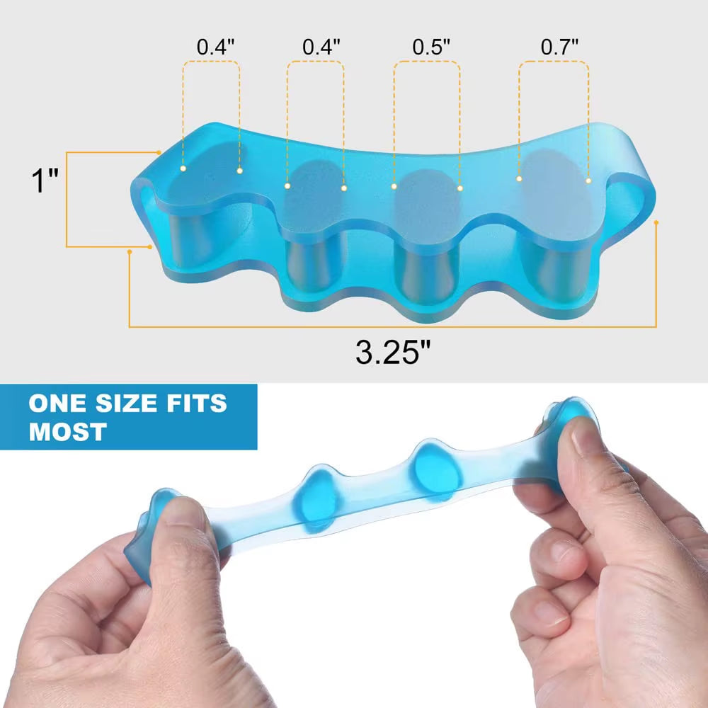 1 Pair of Soft Silicone Toe Orthotics, Toe Separators, Bunion and Hammertoe Orthotics, Suitable for Running and Yoga Practice