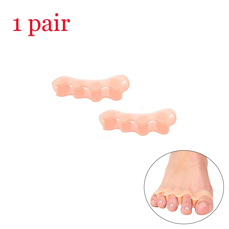 1 Pair of Soft Silicone Toe Orthotics, Toe Separators, Bunion and Hammertoe Orthotics, Suitable for Running and Yoga Practice