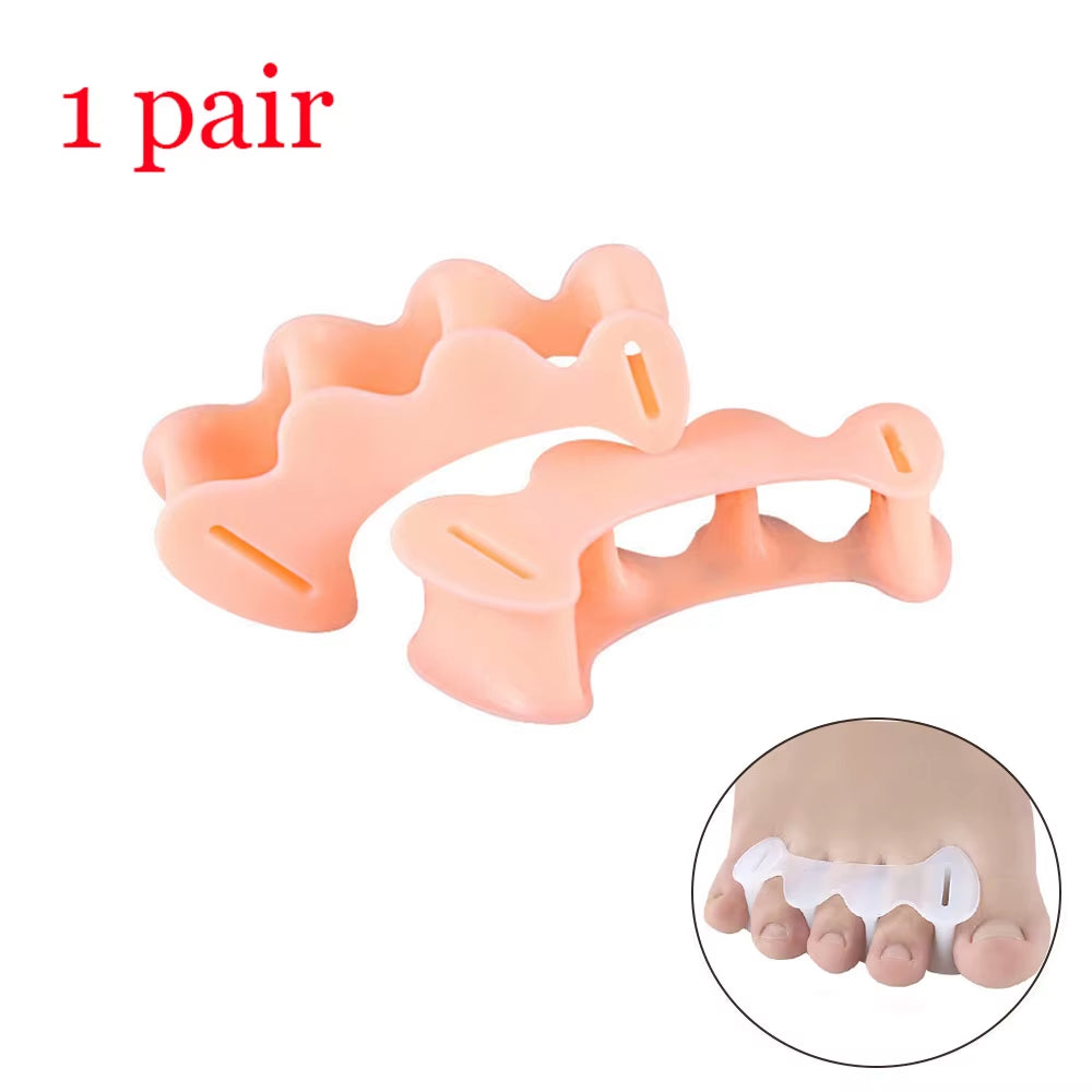 1 Pair of Soft Silicone Toe Orthotics, Toe Separators, Bunion and Hammertoe Orthotics, Suitable for Running and Yoga Practice