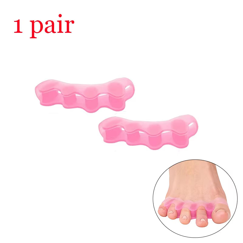 1 Pair of Soft Silicone Toe Orthotics, Toe Separators, Bunion and Hammertoe Orthotics, Suitable for Running and Yoga Practice