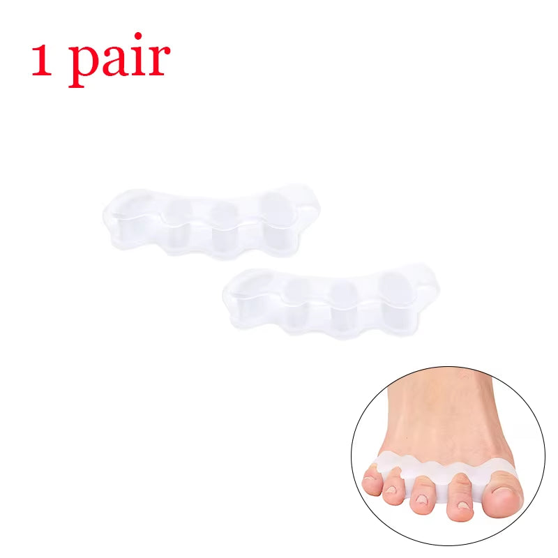 1 Pair of Soft Silicone Toe Orthotics, Toe Separators, Bunion and Hammertoe Orthotics, Suitable for Running and Yoga Practice